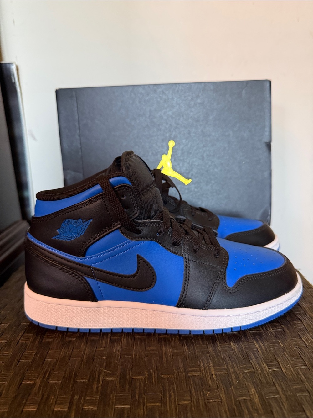 Air Jordan 1 Mid Kids Royal Blue & Black Sneakers